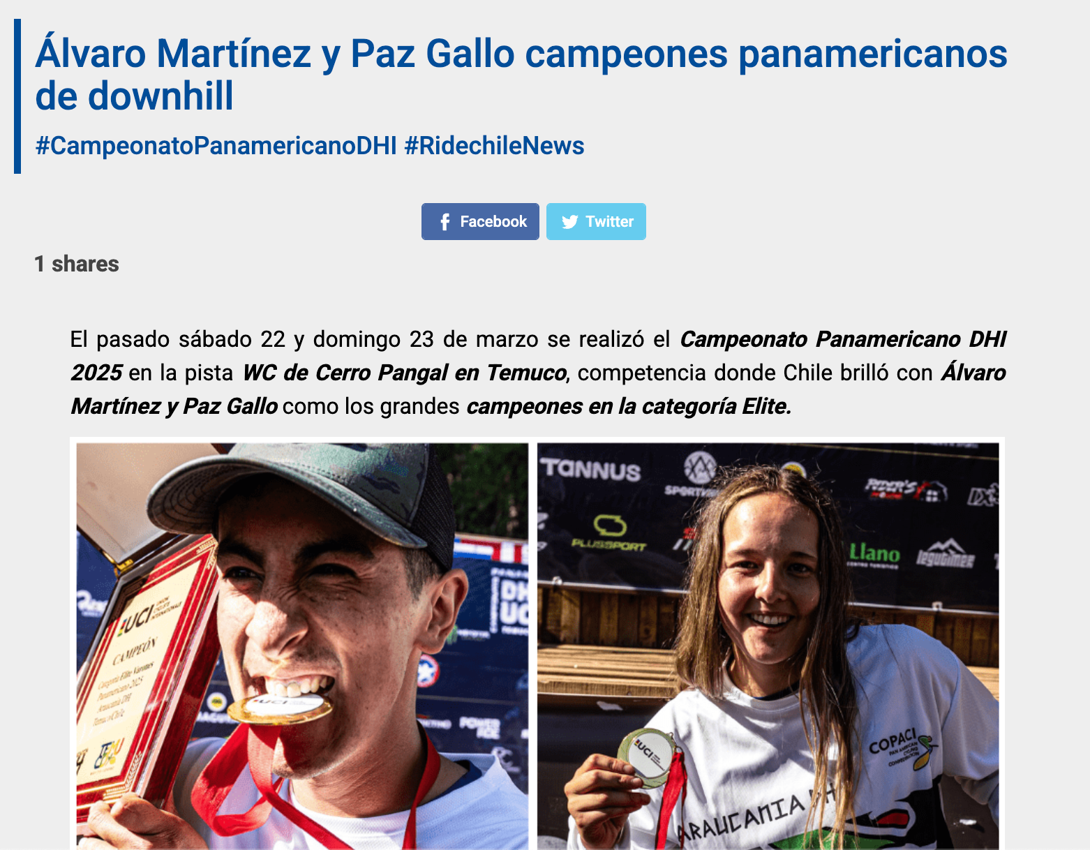 Portada RideChile Panamericano DHI 2025